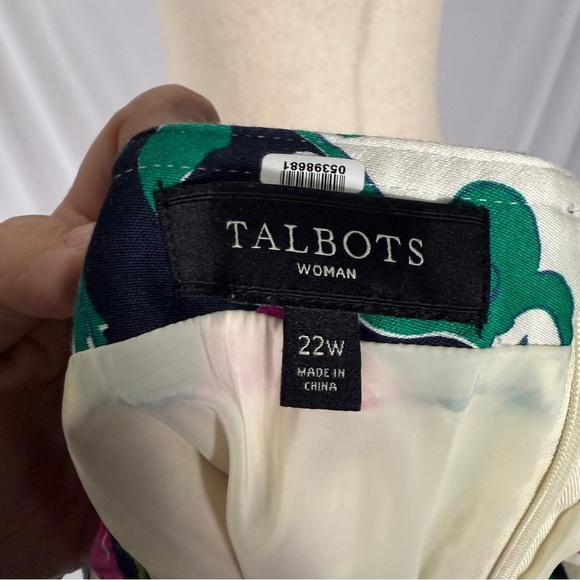 Talbots Pink and Green Floral Pencil Skirt Plus Size 22W - Picture 6 of 7